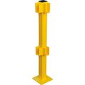 Global Industrial Steel Lift-Out Guard Rail Corner Post, Double-Rail, 42H, Yellow 708442